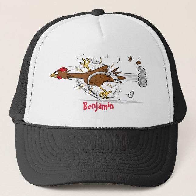 Gorra De Camionero Divertido ilustracion de pollo fresco y personaliz (Anverso)