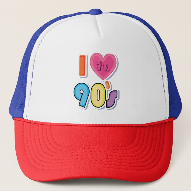 Gorra De Camionero Divertido me encanta la fiesta temática de los 90, (Anverso)