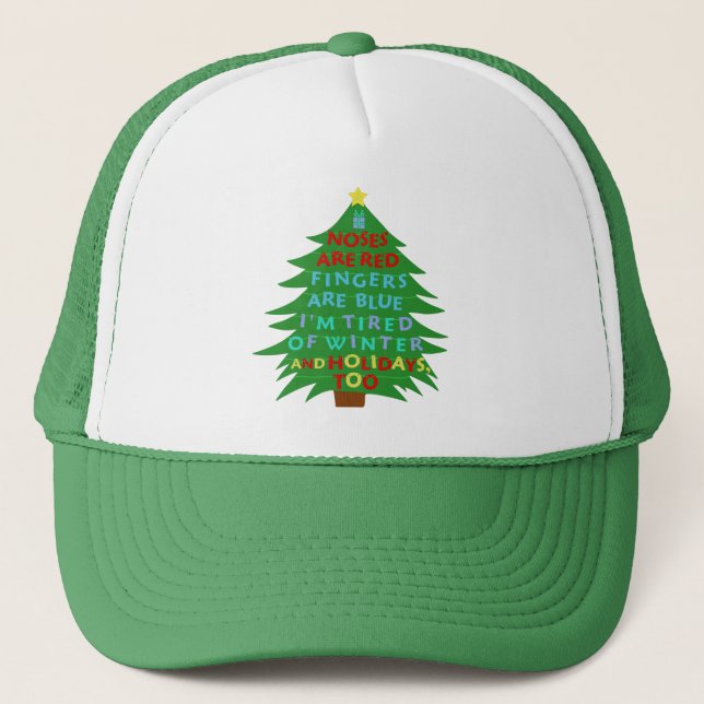 Gorra De Camionero Divertido poema de Bah Humbug Navidades (Anverso)