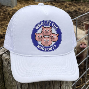 Gorra De Camionero Divertido Quién Dejó Salir a los Cerdos Fuera Paro