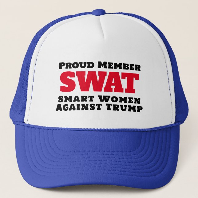 Gorra De Camionero Divertido "SWAT: Mujeres inteligentes contra Trump (Anverso)