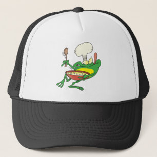 Gorra De Camionero divertido tonto chef de cocina rana caricatura
