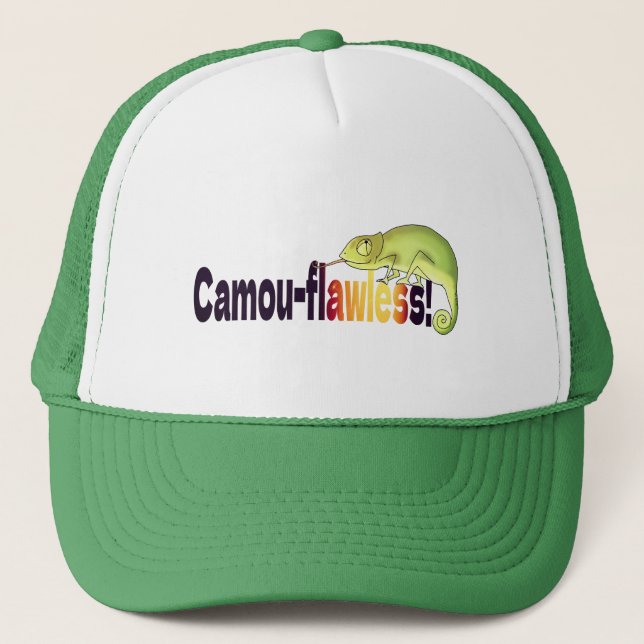 Gorra De Camionero Divi-juego Camuflaje-impecable Camaleón Pun (Anverso)