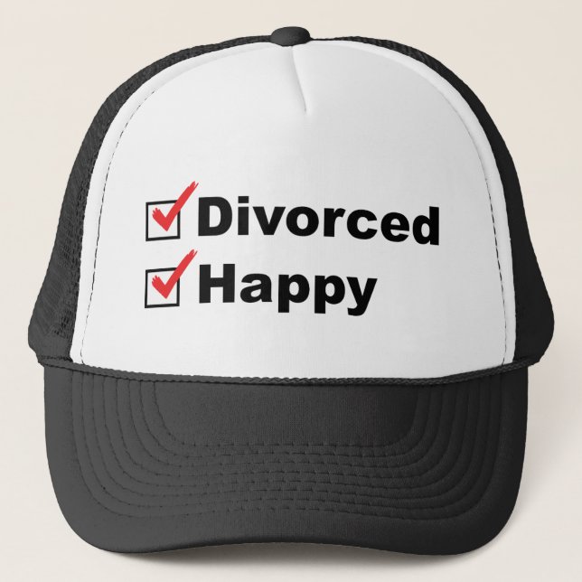 Gorra De Camionero Divorcio Y Feliz (Anverso)