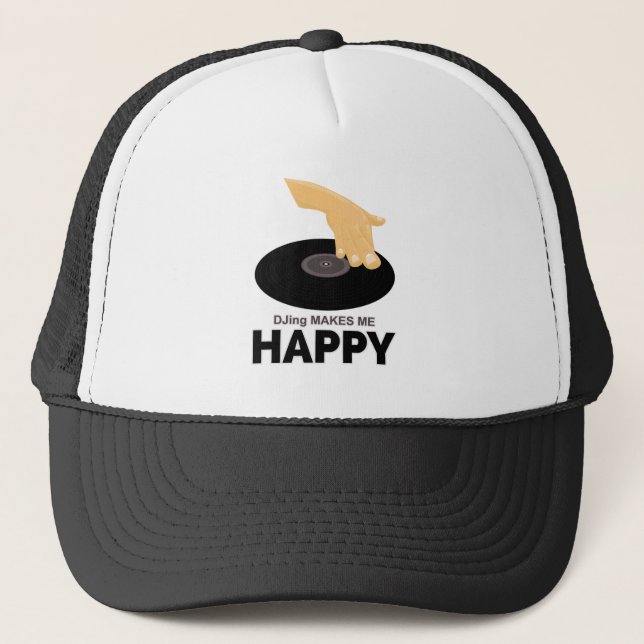 Gorra De Camionero DJing me hace feliz (Anverso)