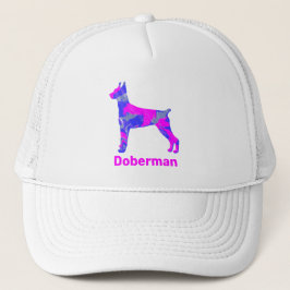 Gorra De Camionero Doberman Pinscher Dog Cute Personalizado de siluet