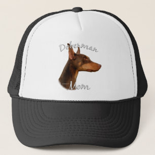 Gorra De Camionero Doberman Pinscher (rojo) Mamá 2