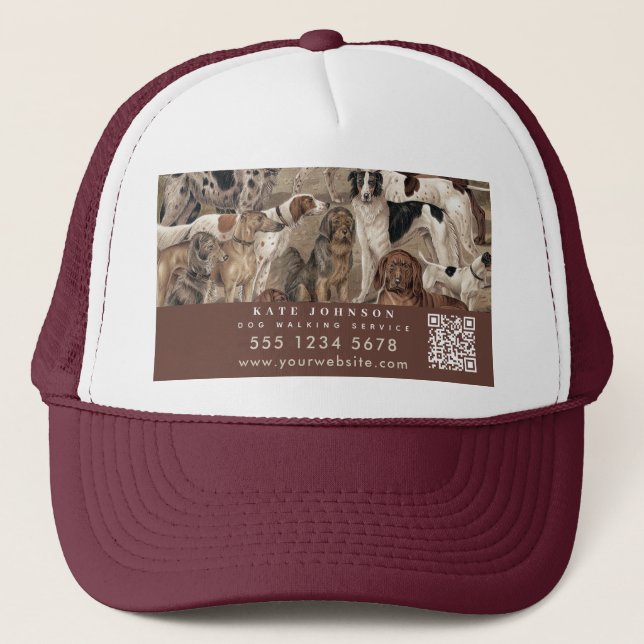 Gorra De Camionero Dog Walker Mascota Sitting Animal Care Profesional (Anverso)