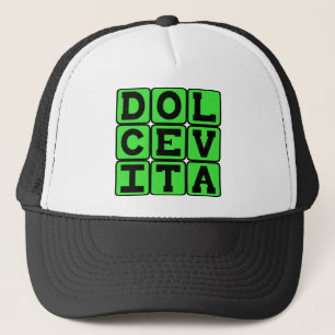 Gorra De Camionero Dolce Vita, frase latina buena vida