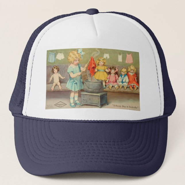 Gorra De Camionero Dolly Laundry Chica Vintage Jugando Muñecas Cute (Anverso)