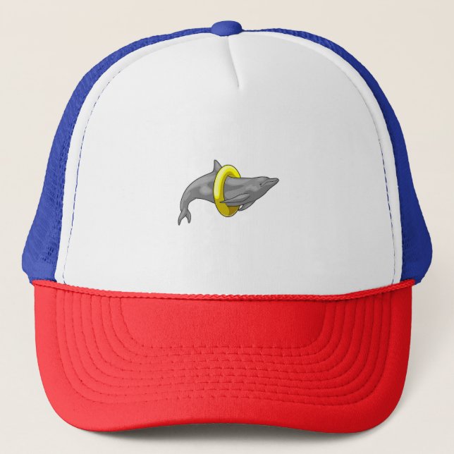 Gorra De Camionero Dolphin Swimming Lifebuoy (Anverso)