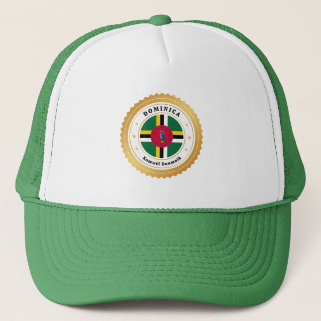 Gorra De Camionero Dominica Flag (Anverso)