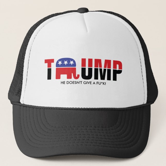 Gorra De Camionero Donald Trump 2016 - Él no da un fu*k (Anverso)