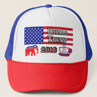 Gorra De Camionero Donald Trump 2016 - Fiesta del té - elefante