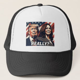 Gorra De Camionero Donald Trump Kamala Harris ¿De Verdad?