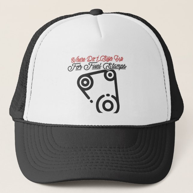 Gorra De Camionero Dónde Rótulo Para Los Estampillos De Combustible (Anverso)