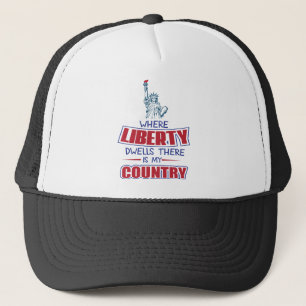 Gorra De Camionero Donde vive la libertad está mi país