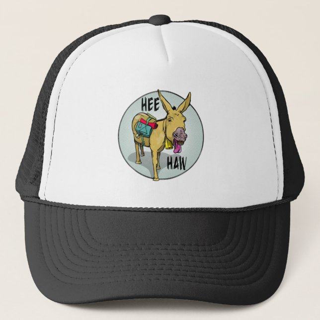 Gorra De Camionero Donkey Braying HEE HAW (Anverso)