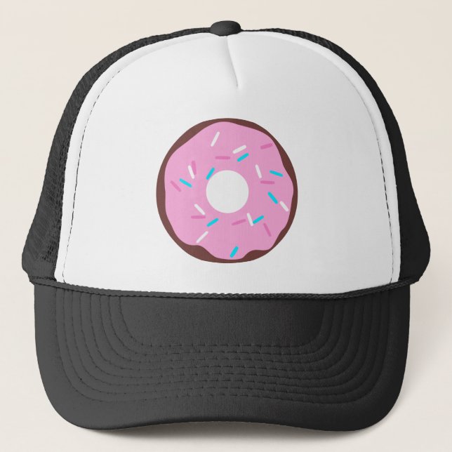 Gorra De Camionero Donut de chocolate con vidrio rosado (Anverso)
