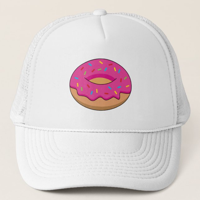 Gorra De Camionero Donut de fresa con Personalizado Sprinkles (Anverso)