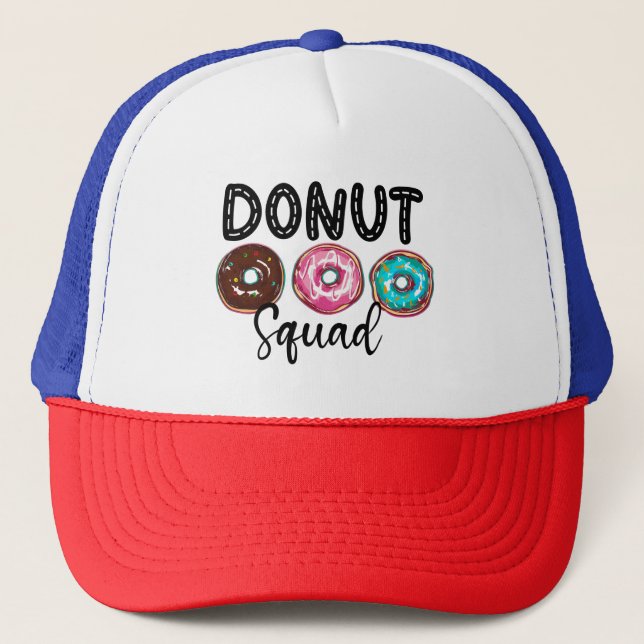 Gorra De Camionero Donut Squad Group Matching Party Theme  (Anverso)