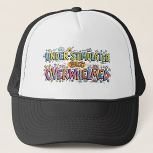 Gorra De Camionero Doodle Divertido Subestimulado Pero Agobiado