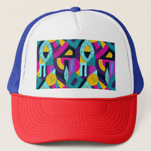 Gorra De Camionero Doodles retro: arte pop geométrico.