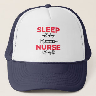 Gorra De Camionero Dormir todo el día Enfermera toda la noche 2