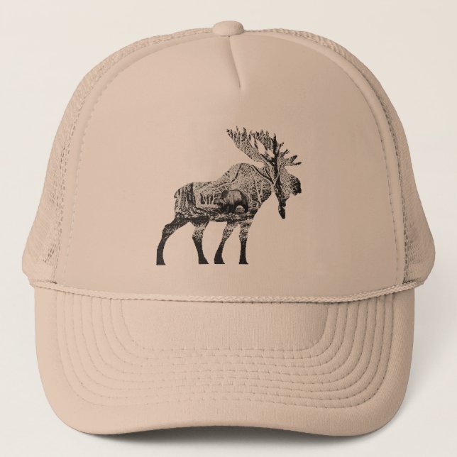 Gorra De Camionero Dos animal - alces/oso (Anverso)