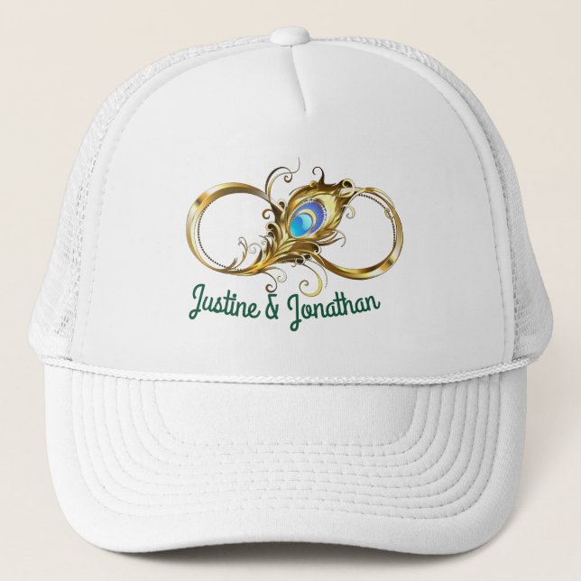 Gorra De Camionero Dos bandas Bodas Golden Peacock se unieron (Anverso)