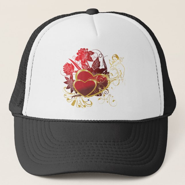Gorra De Camionero Dos corazones rojos (Anverso)