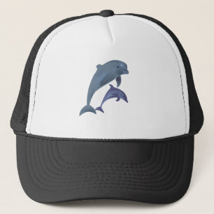 Gorra De Camionero Dos delfines tropicales saltando uno al lado del o