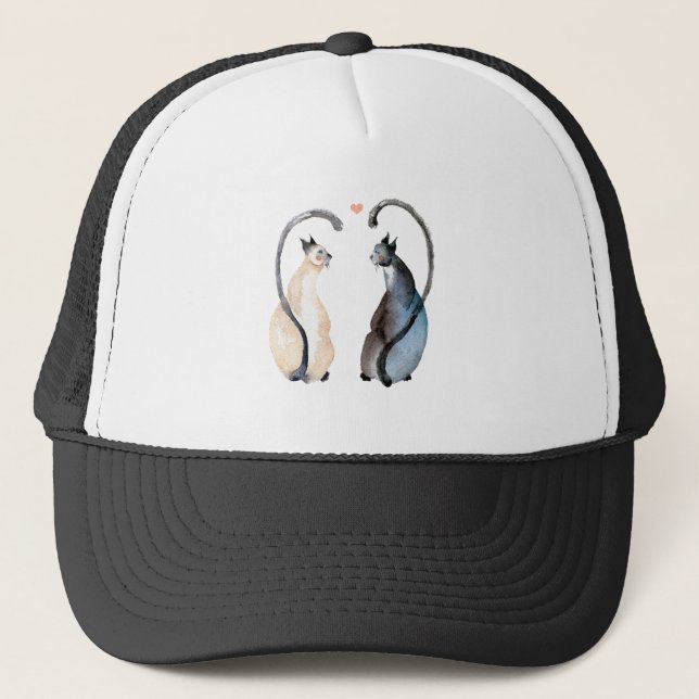 Gorra De Camionero Dos gatos enamorados (Anverso)