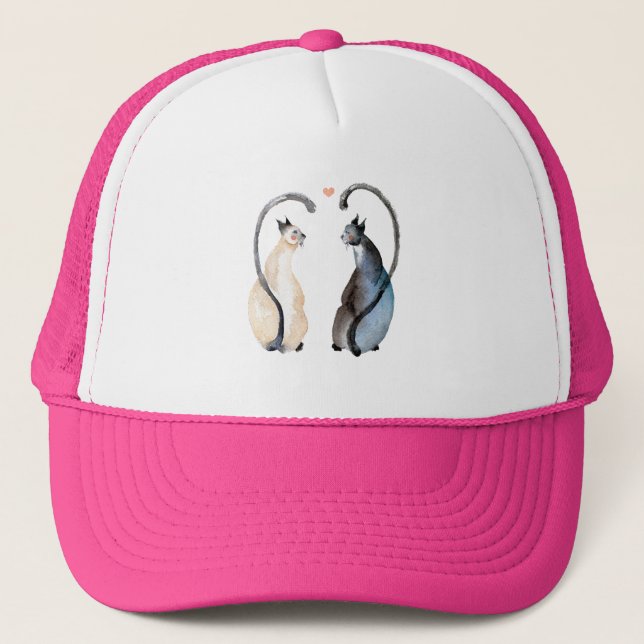 Gorra De Camionero Dos gatos enamorados (Anverso)
