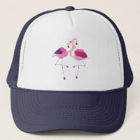 Dos Ilustraciones Flamingos Rosados