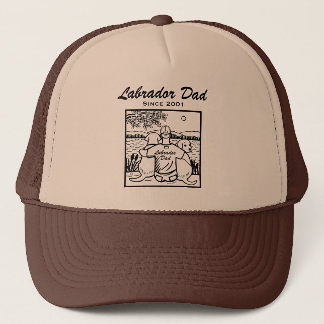 Gorra De Camionero Dos Labradors y papá (Anverso)