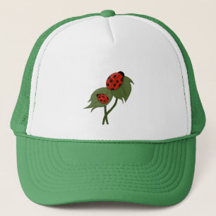 Gorra De Camionero Dos lindos ladybugs en una planta