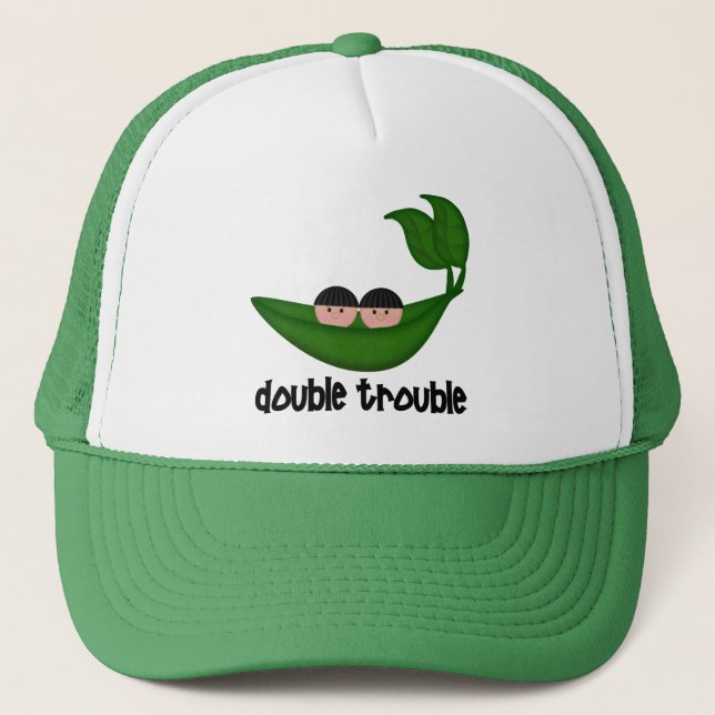 Gorra De Camionero Dos niños gemelos doble problema Peapod (Anverso)