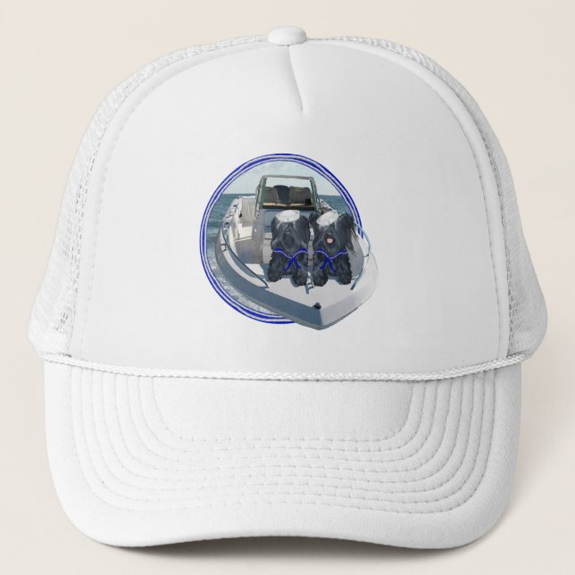 Gorra De Camionero Dos Terriers Skye fuera del barco (Anverso)