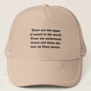 Gorra De Camionero Dos Tipos de Personas Divertido Binario (Matón vs.