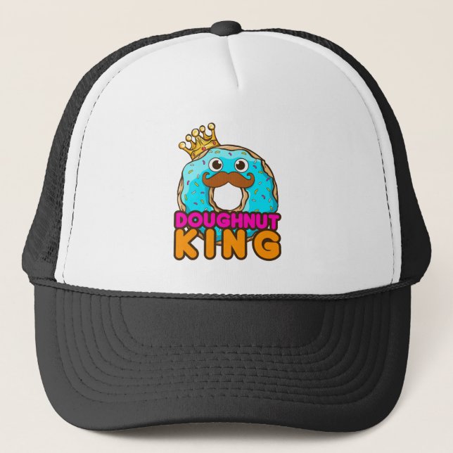 Gorra De Camionero Doughnut King Donut Lover Hombres Boys (Anverso)