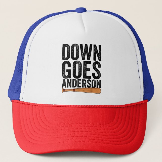 Gorra De Camionero DOWN GOES ANDERSON FUNNY BASEBALL regalo ANDERSON (Anverso)