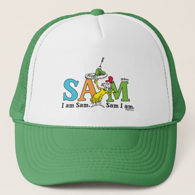 Gorra De Camionero Dr. Seuss | Soy Sam. Sam, Lo Soy. (Anverso)