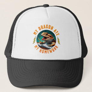 Gorra De Camionero Dragón Barbudo Divertido Se Comió La Tarea