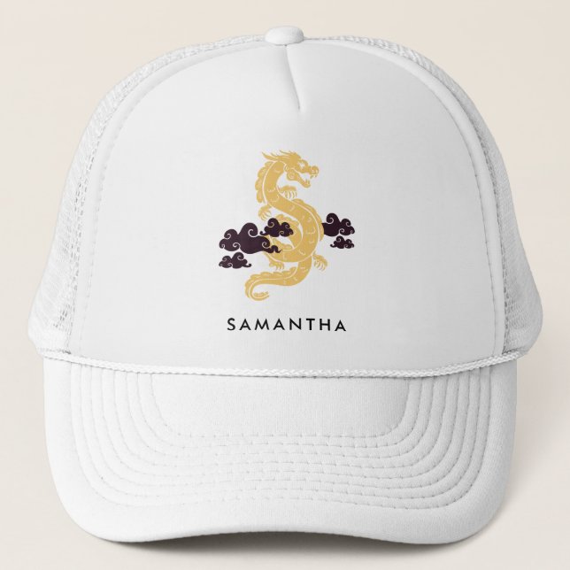 Gorra De Camionero Dragón chino de año nuevo lunar 2024 personalizado (Anverso)