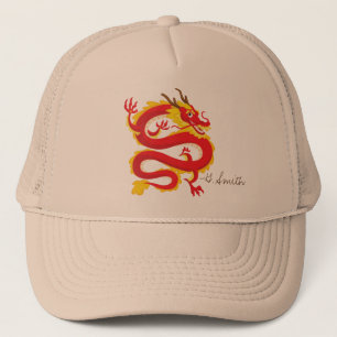 Gorra De Camionero Dragón chino tradicional.Agrega tu nombre.