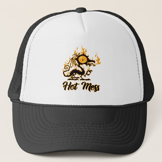 Gorra De Camionero Dragón crispado de Hot Mess (Anverso)