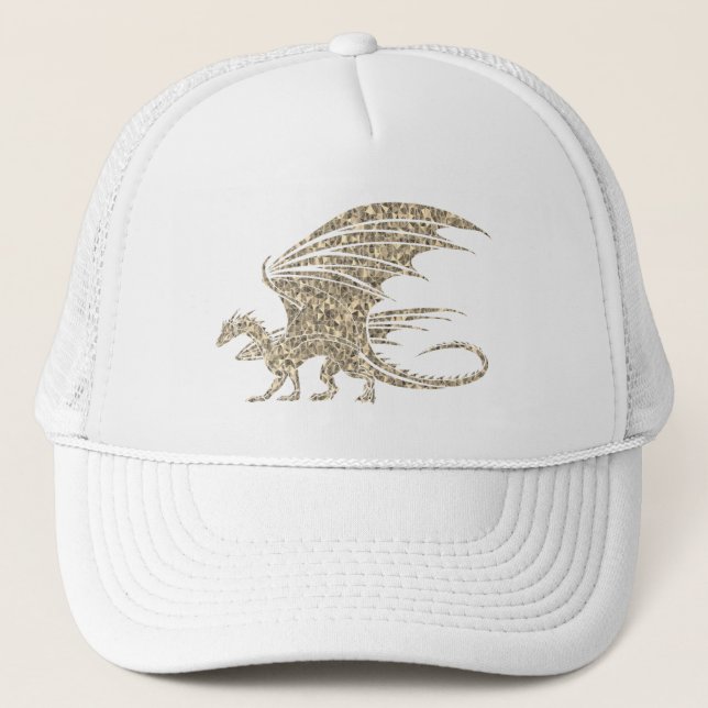 Gorra De Camionero Dragón de mosaico asombroso oro (Anverso)