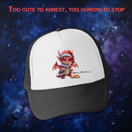 Gorra De Camionero dragón de Navidad, demasiado lindo para arrestar,
