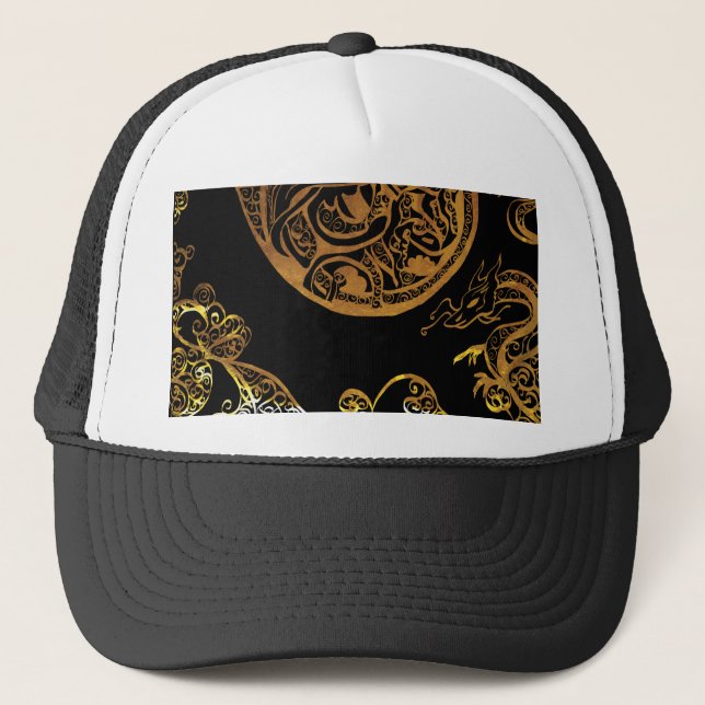 Gorra De Camionero Dragón de Oro (Anverso)